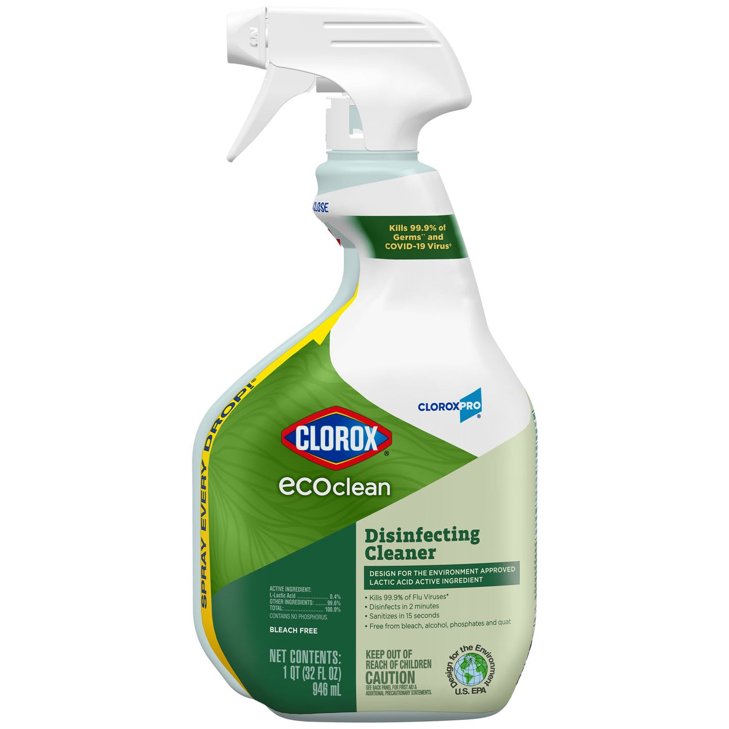 EcoClean Disinfecting Cleaner, 32 oz, 9/cs (Continental US Only)