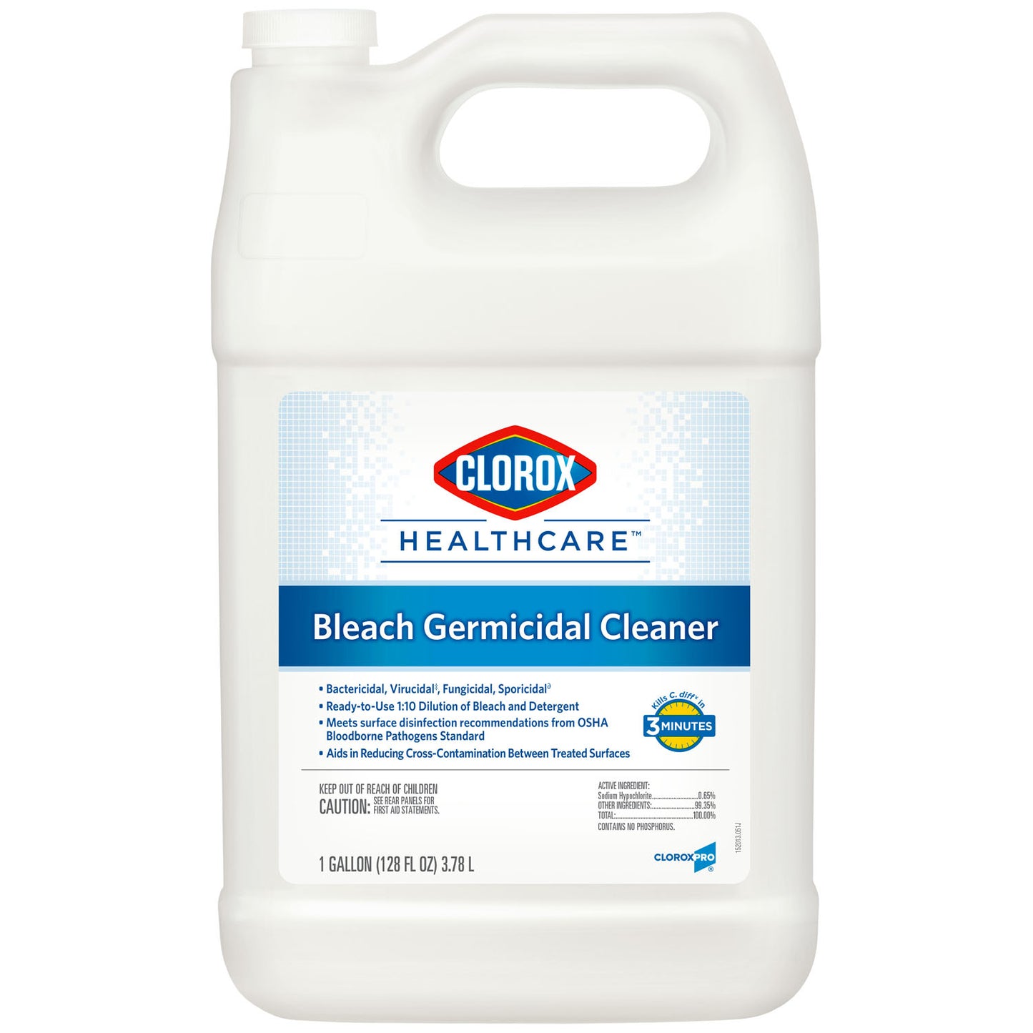 Clorox Healthcare Bleach Germicidal Cleaner Refill, Gallon, 4/cs (39 cs/plt) (Continental US Only)