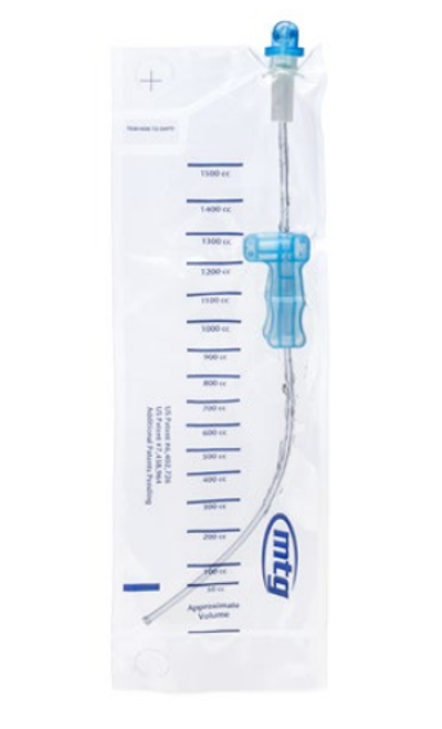 MTG 12FR Closed System 16" Straight Cathether with Introducer Tip, EZ-Advancer Locking Valve, and a 1500mL Collection Bag. One privacy bag included. , 100ea/cs