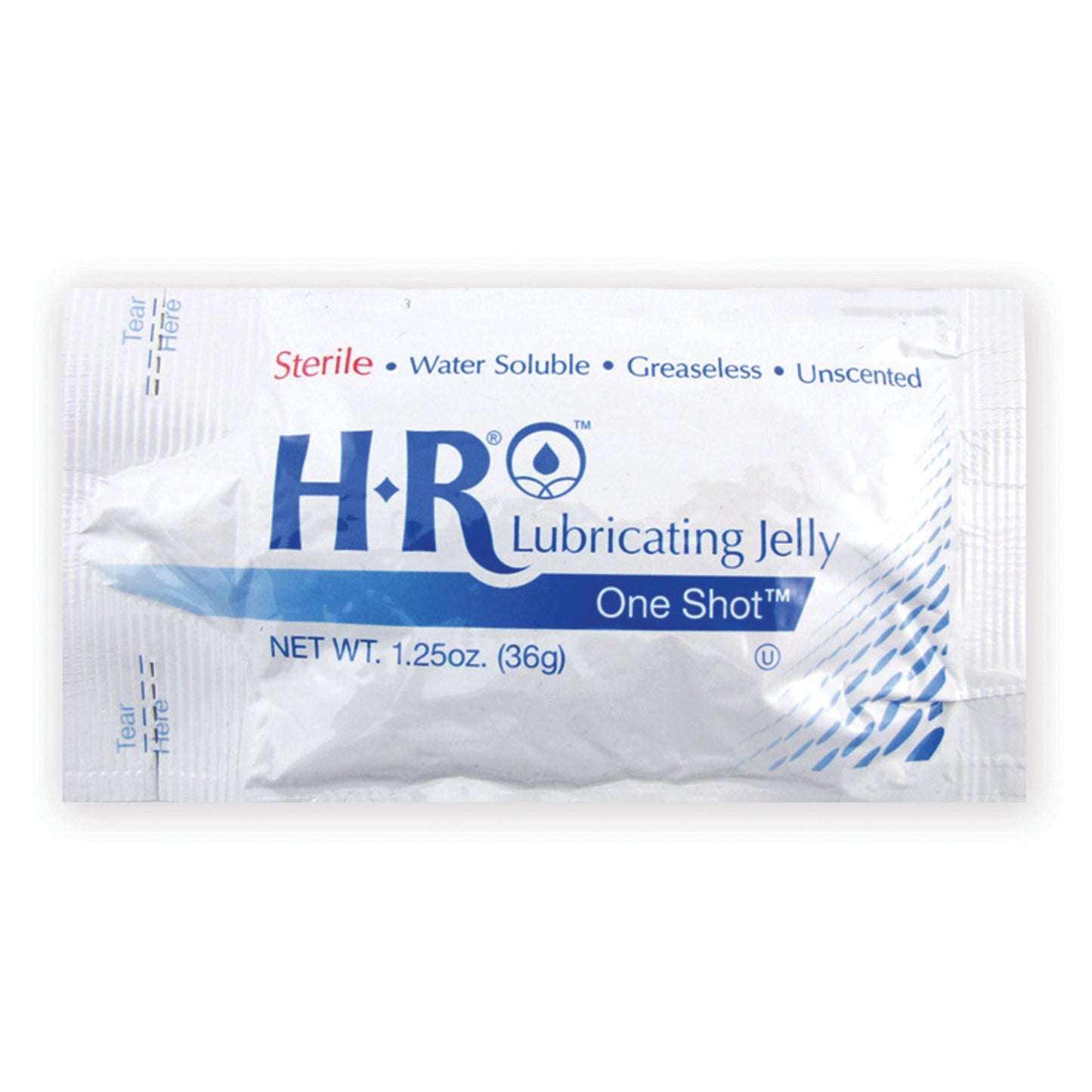 HR Sterile Lubricating Jelly 1.25oz. (36gm) OneShot Pouch, 48/bx