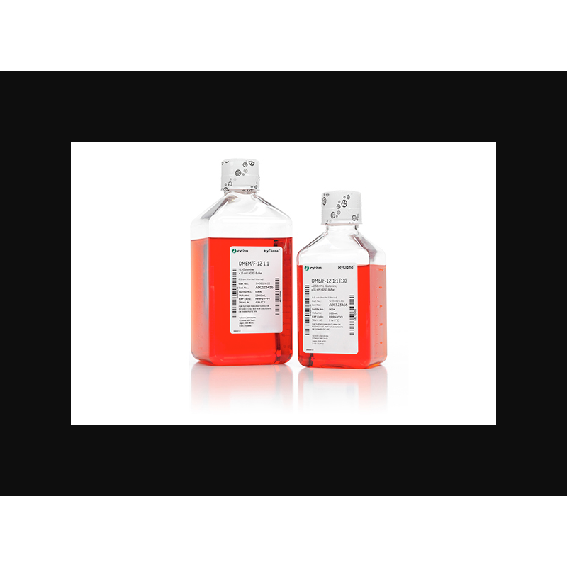 HyClone Dulbecco's Modified Eagle Medium / F12 1:1 Liquid, with L-Glutamine, without HEPES, 500 mL (Must be Refrigerated; Ships on Ice) (Item is Non-Returnable) (DROP SHIP ONLY)