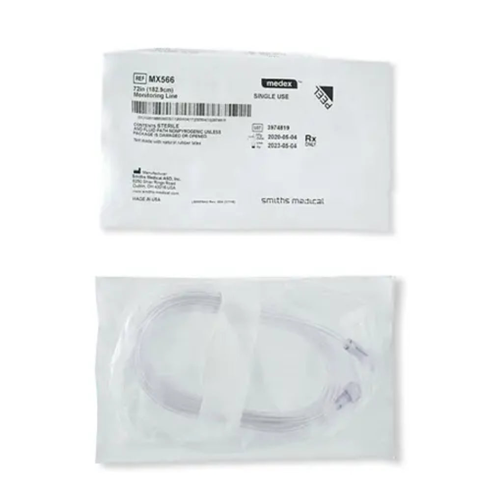 PVC Pressure Monitoring Tubing, 72", Male/ Female Luer Lock, 25/cs (US Only) (Item on Manufacturer Backorder - Inventory Limited when Available)
