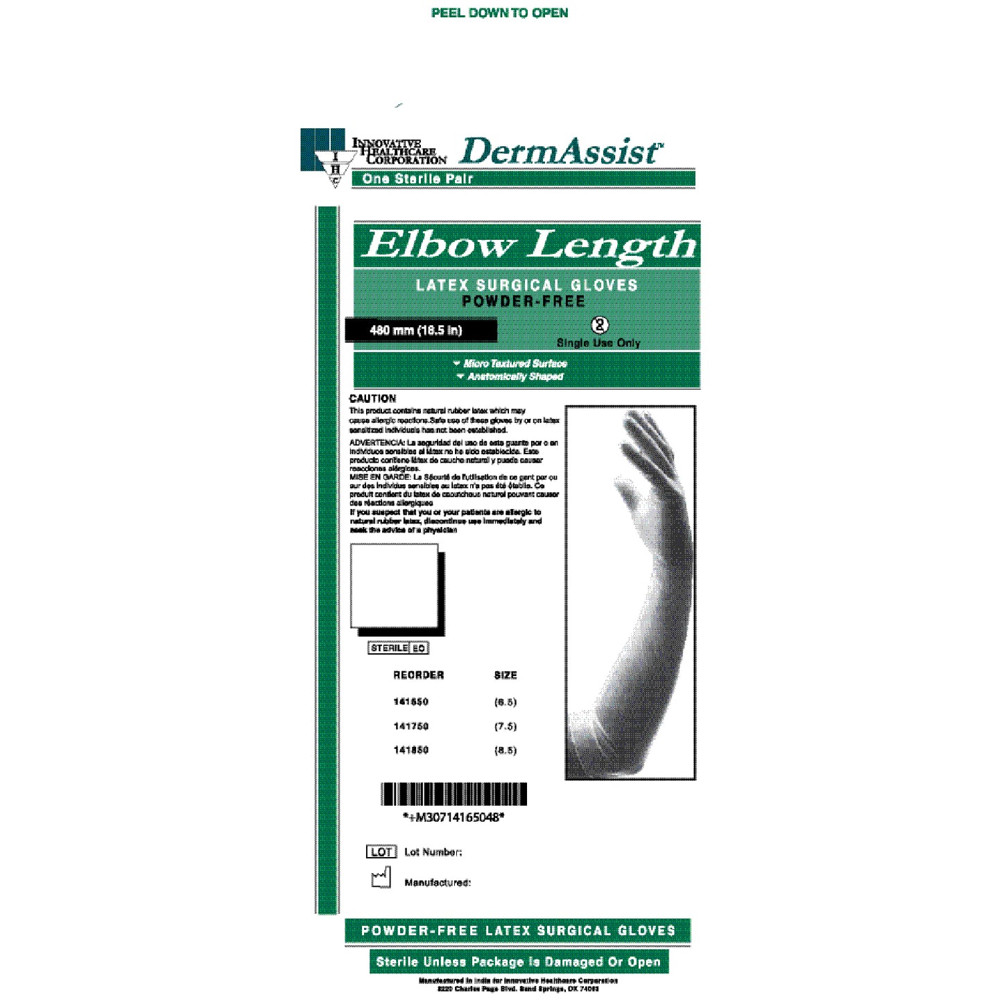 Gloves, Surgical, Powder Free (PF), Size 6_, Latex, Sterile, Textured, Elbow Length (18_"), 25 pr/bx, 4 bx/cs