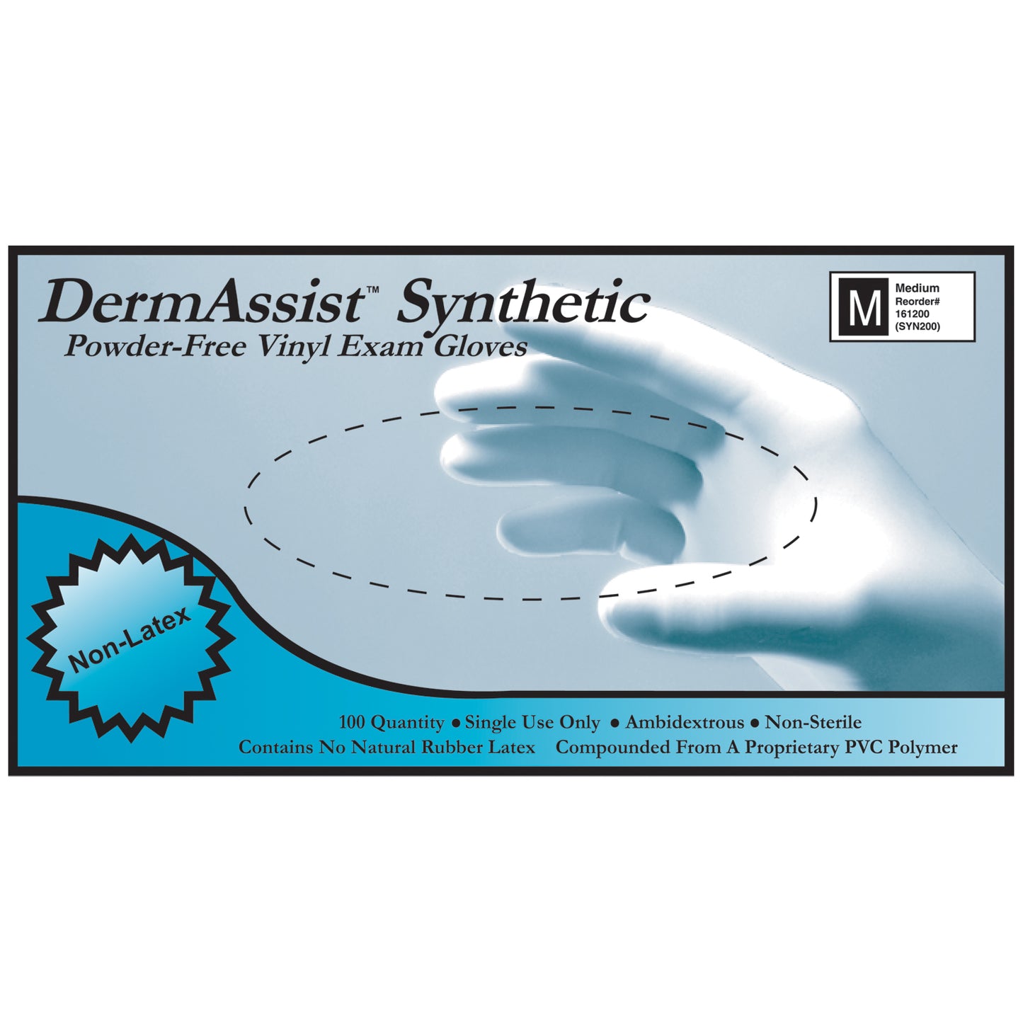 Gloves, Exam, Medium, Vinyl, Non-Sterile, PF, Smooth, 100/bx, 10 bx/cs (75 cs/plt)
