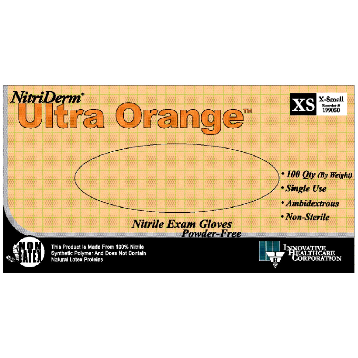 Gloves, Exam, X-Large, Nitrile, Non-Sterile, PF, Textured, Orange Color, 100/bx, 10 bx/cs (96 cs/plt)