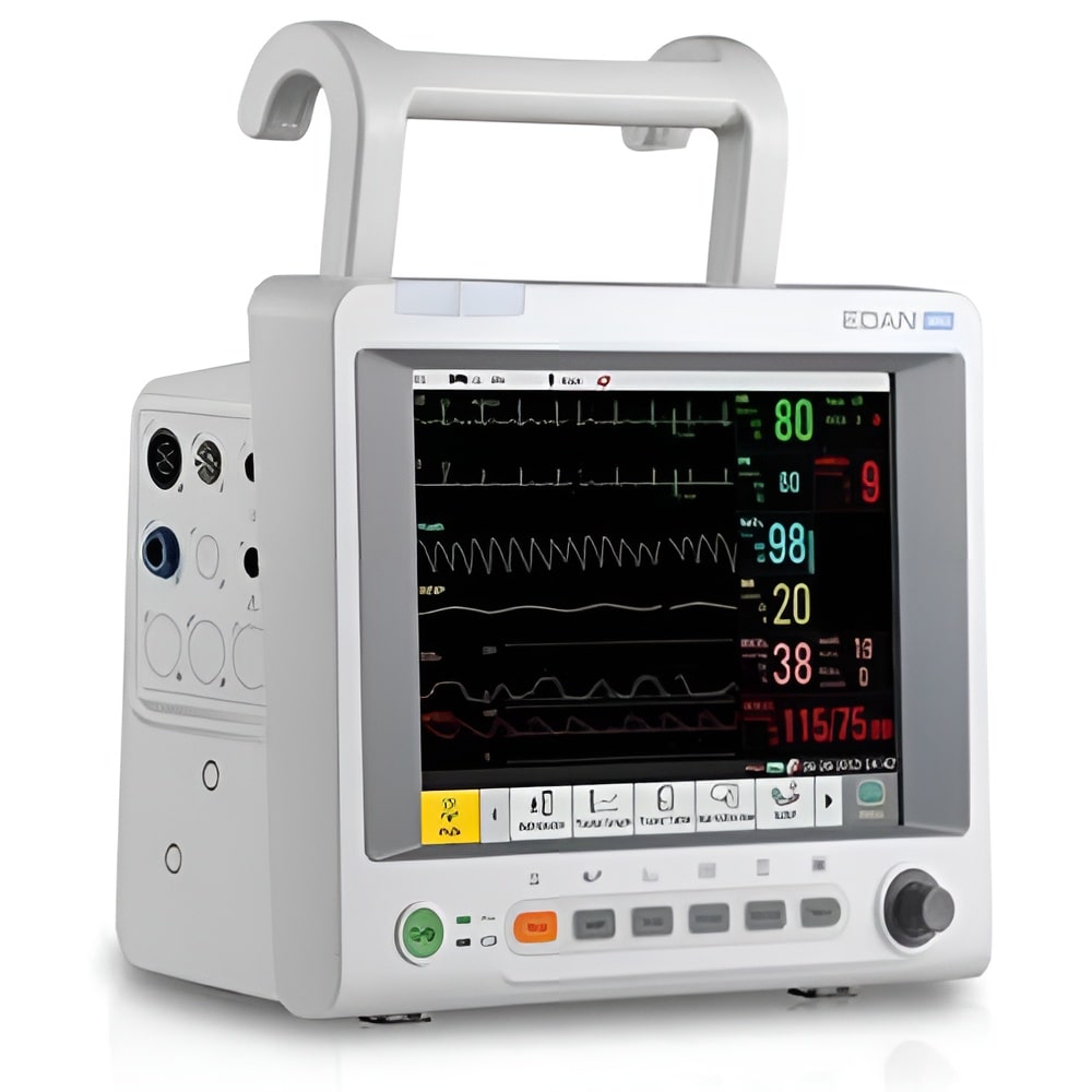 iM60 Patient monitor with 10'' touch screen and WiFi. Standard parameters- 3/5-lead ECG, RESP, NIBP, 2-TEMP, PR, HR, EDAN SpO2. Open CO2 and IBP ports (DROP SHIP ONLY)