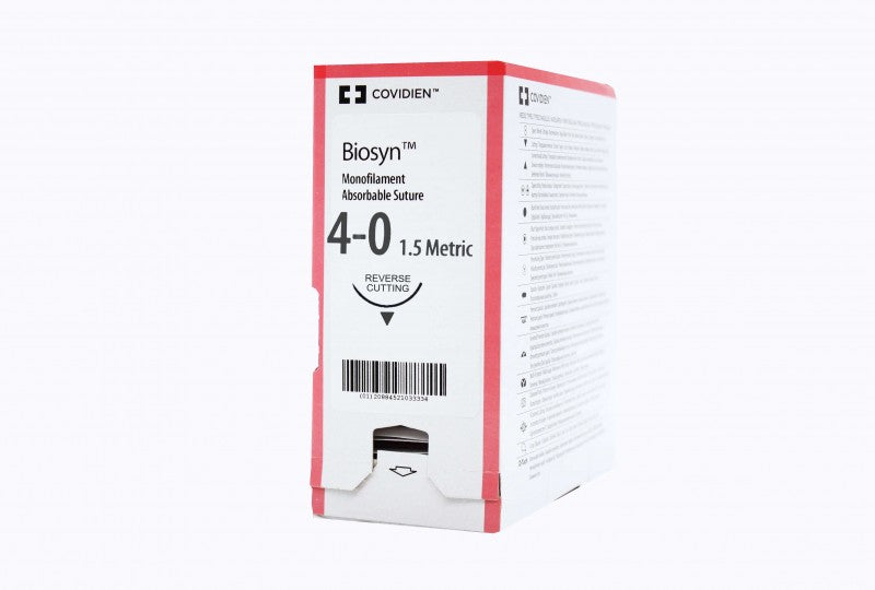 Suture, Premium Reverse Cutting, Size 4-0, Undyed, 18", Needle P-14, 3/8 Circle, 2 dz/bx (Continental US Only)