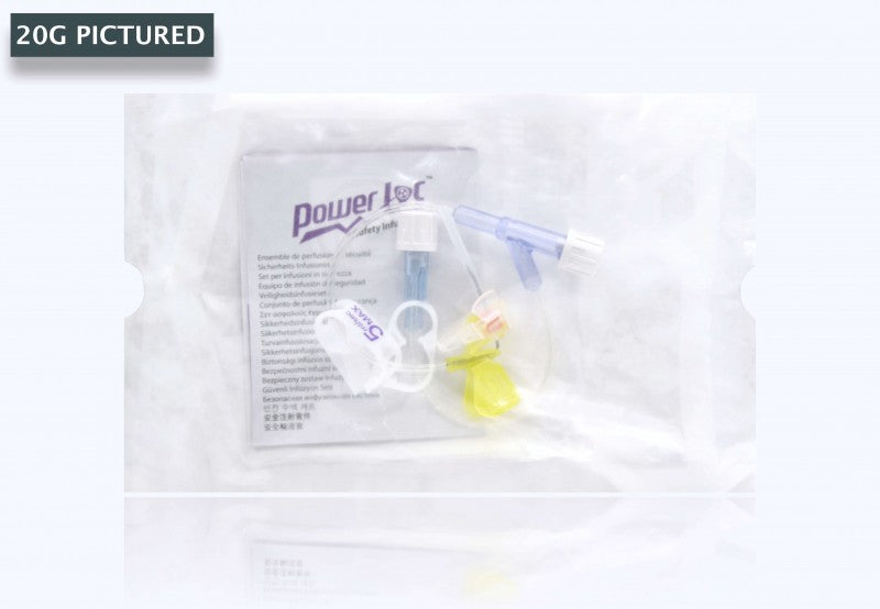 PowerLoc Safety Infusion Set with Y-Injection Site, 20G x 0.75", 20/pk (Continental US Only) (Drop Ship Requires Pre-Approval)
