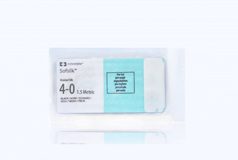 Suture, Pre-Cut, Size 4-0, Black, 12x18", No Needle, 2 dz/bx (Continental US Only)