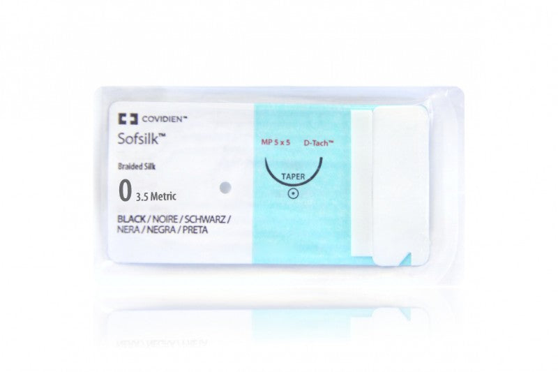 Suture, Taper Point, Size 0, Black, 5x30", Needle V-20, _ Circle, 2 dz/bx (Continental US Only)