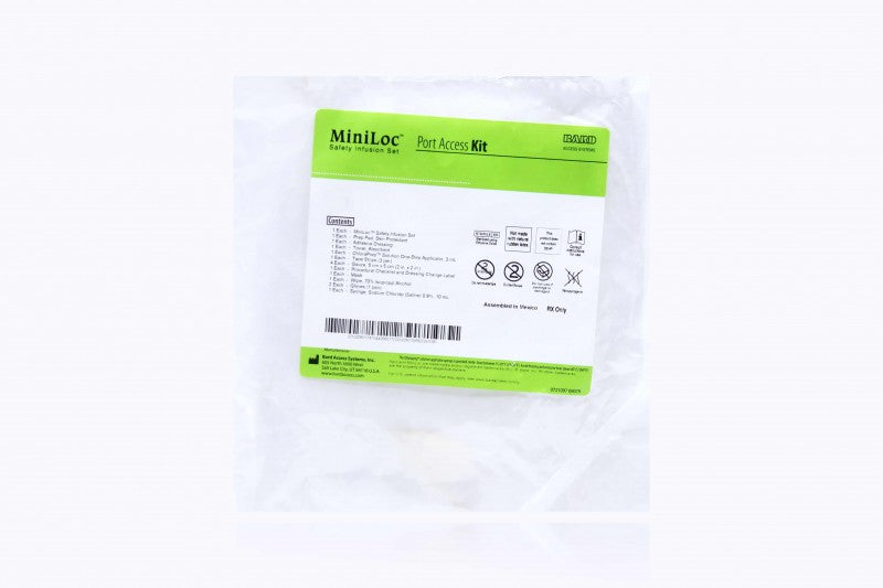 MiniLoc PAK Safety Infusion Set without Y-Injection Site, 20G x 1", 5/cs (Temp Sensitive; Non-Returnable) (Continental US Only) (Drop Ship Requires Pre-Approval)
