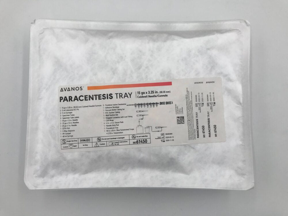 Paracentesis Tray, 15G x 3_", Disposable, Sterile, 4/cs (US Only) (Authorized Distributor Sub-Agreement Required - See Manufacturer Details Page)