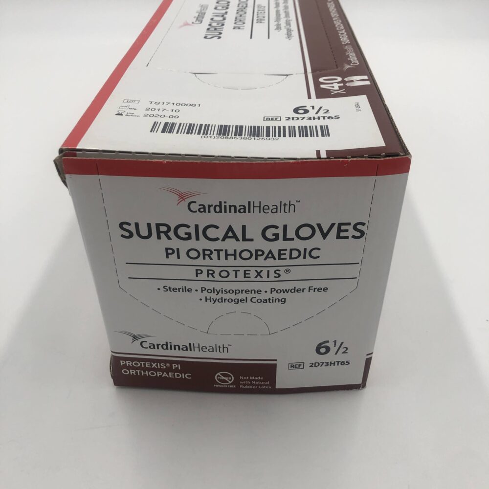 Protexis PI Orthopaedic Surgical Gloves with Hydrogel Coating, Brown, Size 6.5, Powder-Free, Latex-Free, Sterile, 40 pr/bx, 4 bx/cs (Continental US Only)