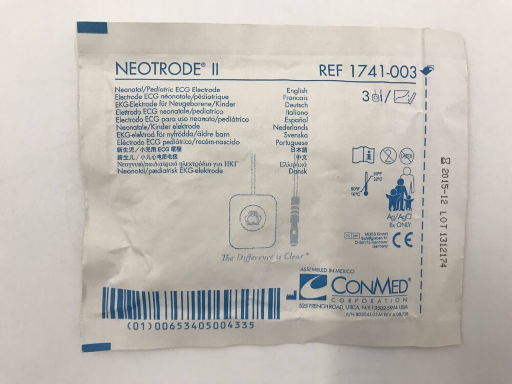 Neotrode II Electrodes, Tape with Wire Attached, 3/pouch, 100 pouches/cs