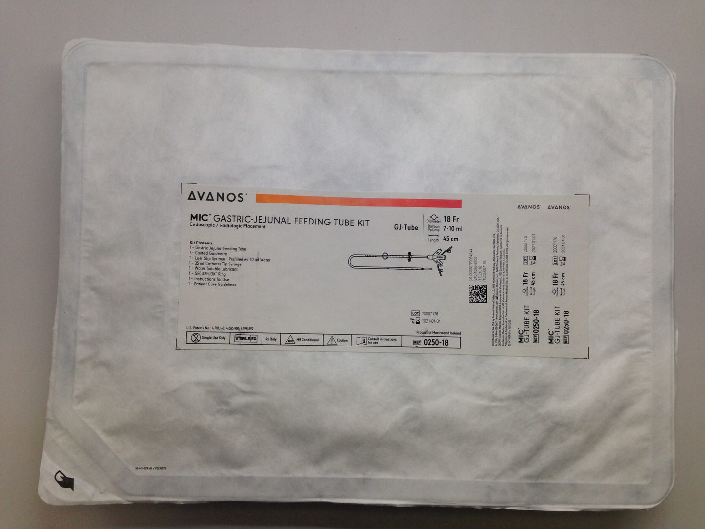 Feeding Tube Kit, Endoscopic/Radiologic Placement, 18FR, 45cm, 1 ea/cs (US Only) (Authorized Distributor Sub-Agreement Required - See Manufacturer Details Page)