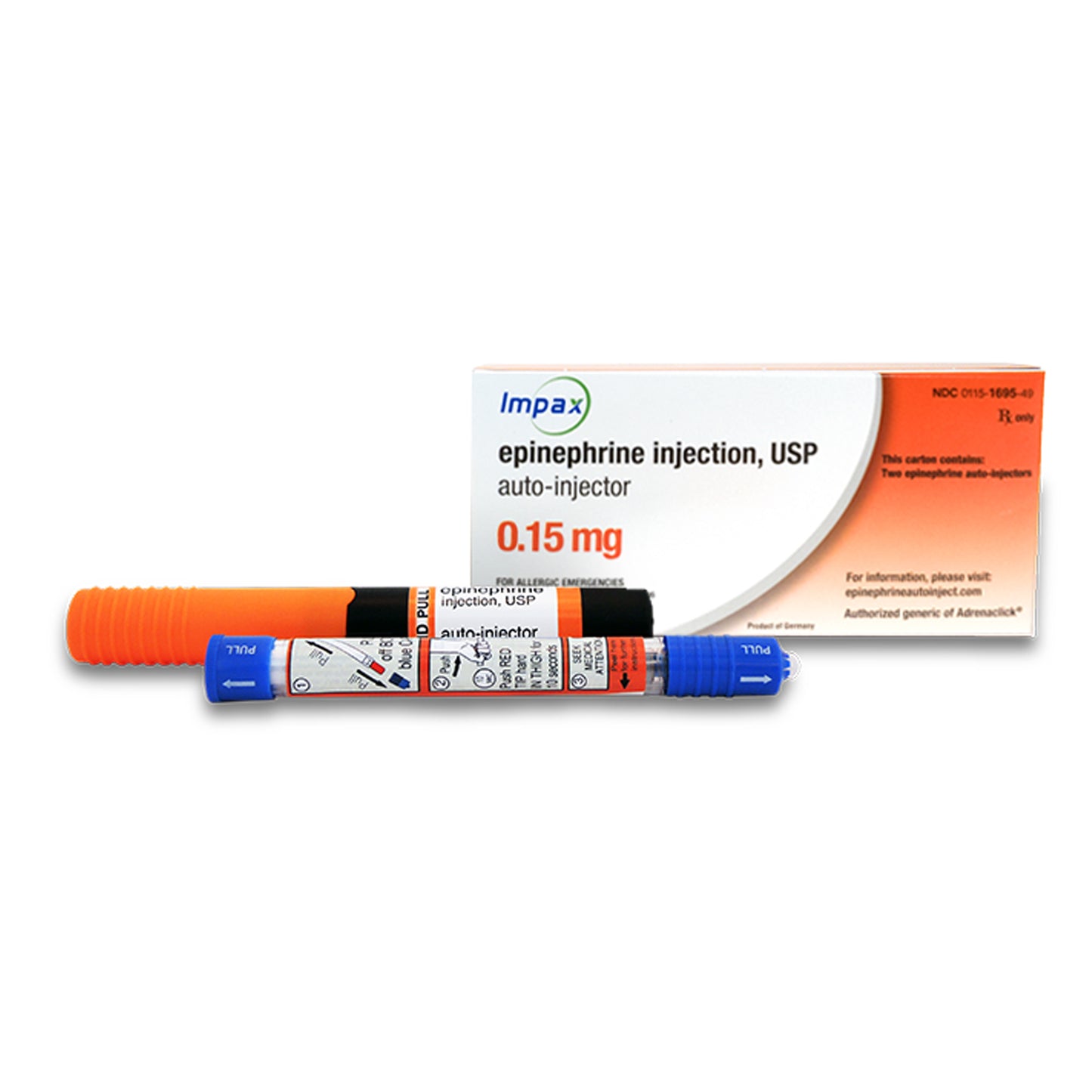 Epinephrine Auto-Injector, 0.15mg, 2/pk (Rx) (US Only, Excluding IN and ND) (Product is Non-Returnable)