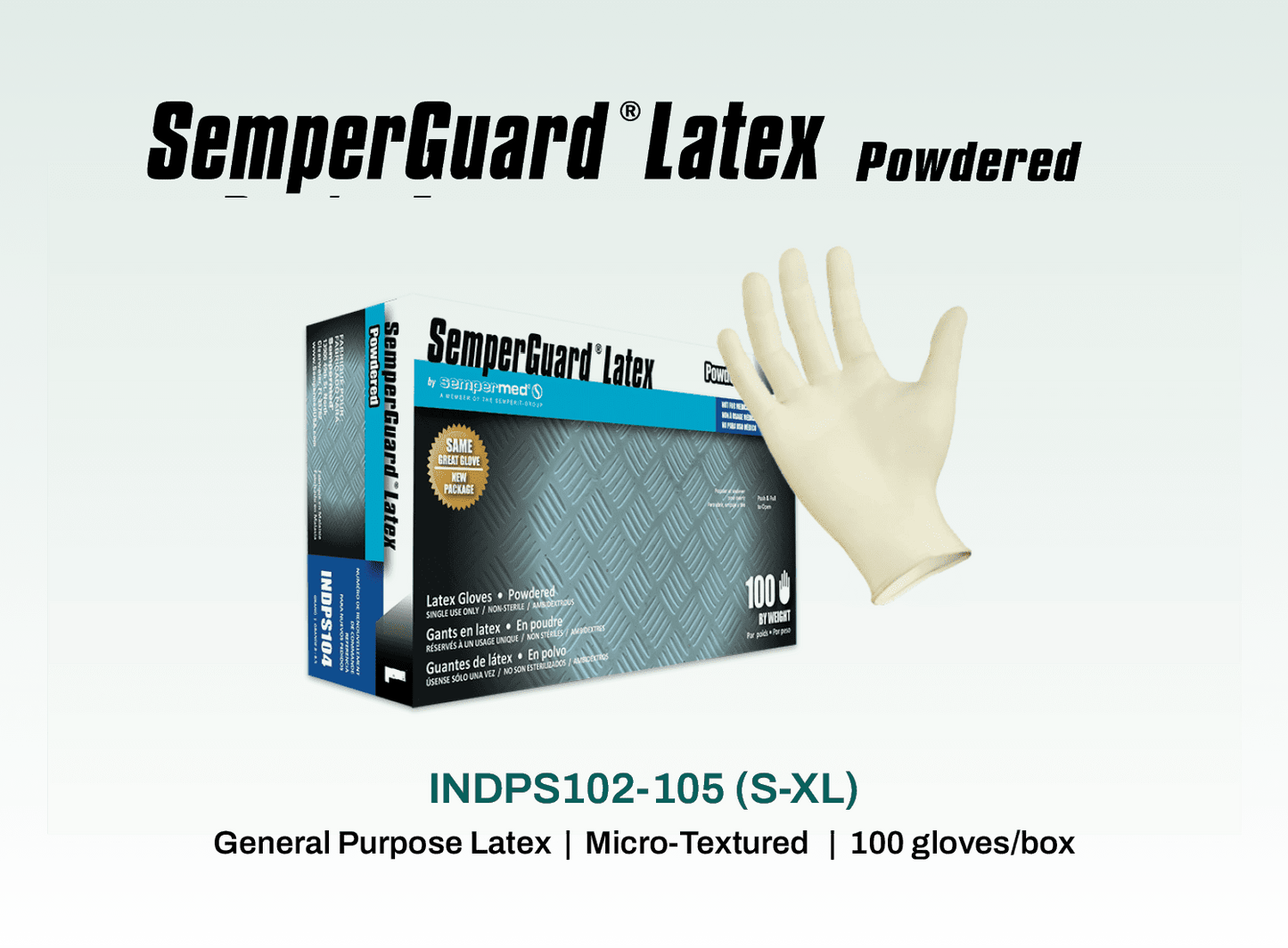 Glove, Industrial Latex, Powdered, Small, Non-Sterile,100/bx, 10 bx/cs (Not for Medical Use)