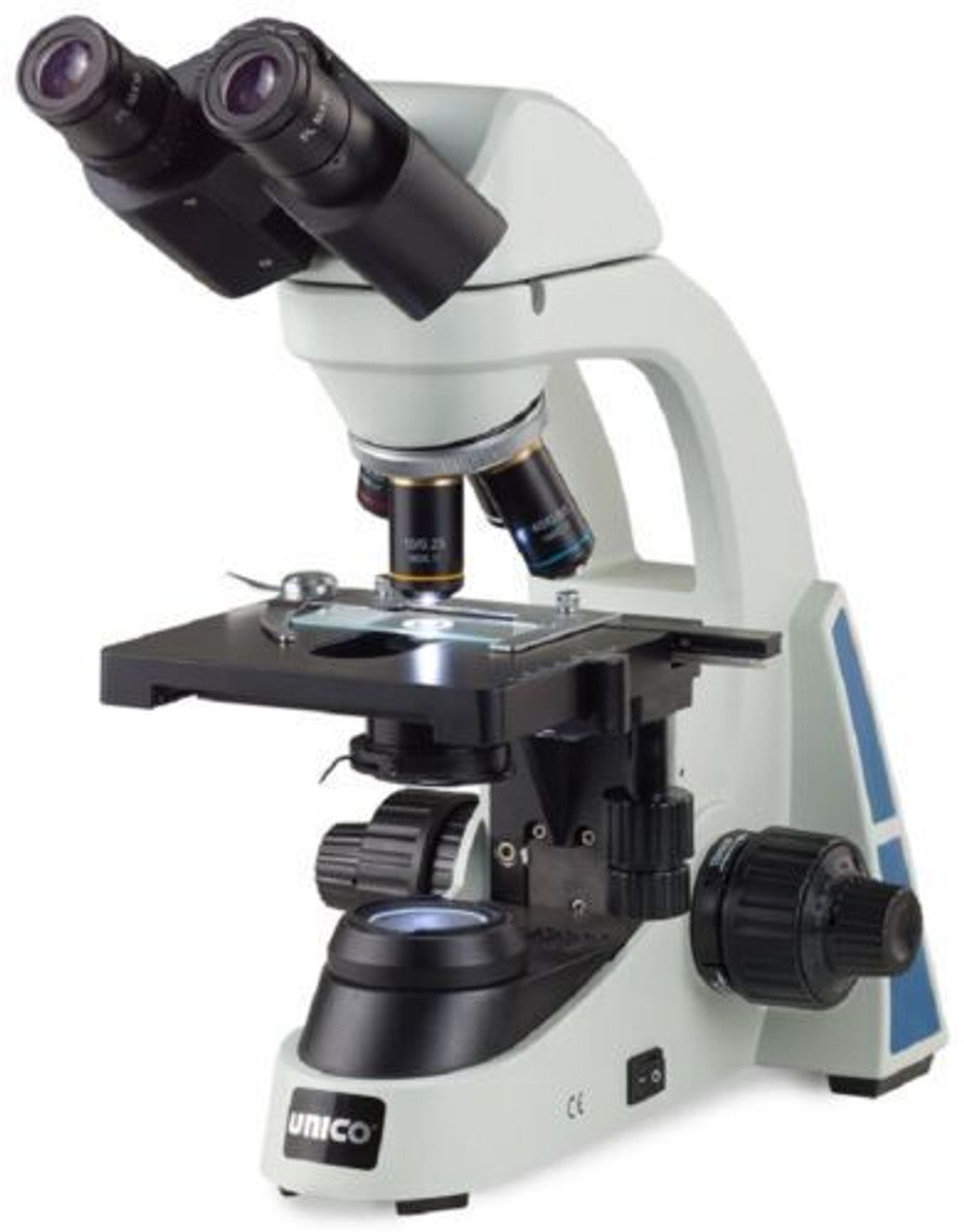 Microscope, Binocular, 10X Widefield Eyepiece, 4X, 10X, 40X, 100X Infinity Achromat, Mechanical Stage, 6V/ 20V Halogen Illumination (US Only) (DROP SHIP ONLY)