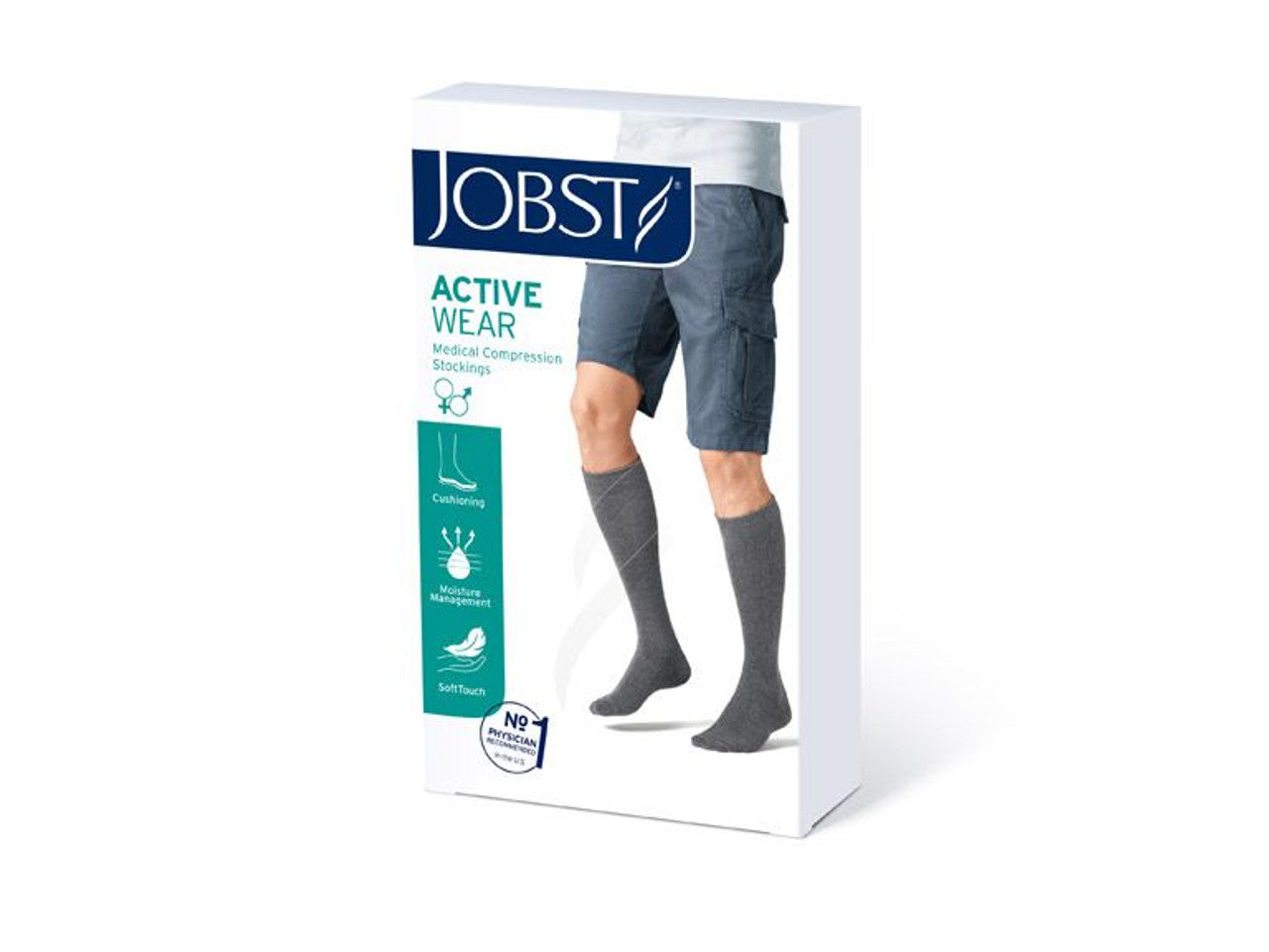 Compression Sock, Knee High, 15-20 mmHG, Closed Toe, Steel Grey, X-Large, Full Calf, 1/pr (Continental US Only)