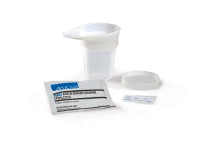 Midstream Catch Kit, 4.5 oz Graduated, Translucent Wide-Mouth Specimen Container, Sterile Detachable Funnel, Screw-on-Lid, Patient Label, Sterile Fluid Path & 3 Castile Soap Towelettes, 24/cs