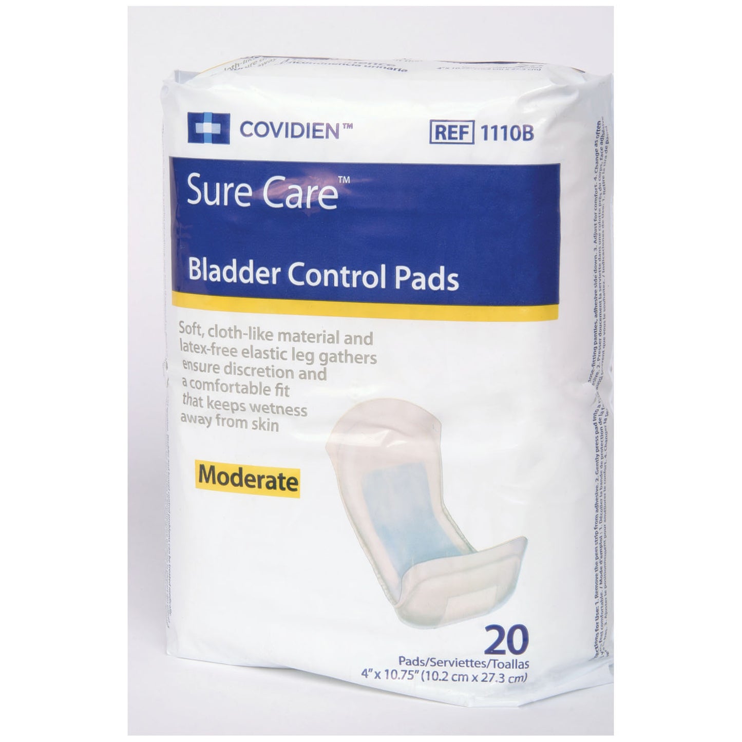 Bladder Control Pads, 4" x 10_", Extra Absorbency, 20/bg, 6 bg/cs (Continental US Only)