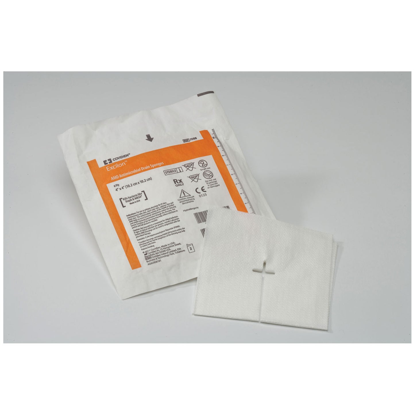 Drain Sponge, 4" x 4", Sterile 2s in Peel Back Package, 50/tray, 12 tray/cs (Continental US Only) (Item on Manufacturer Backorder Inventory Limited when Available)