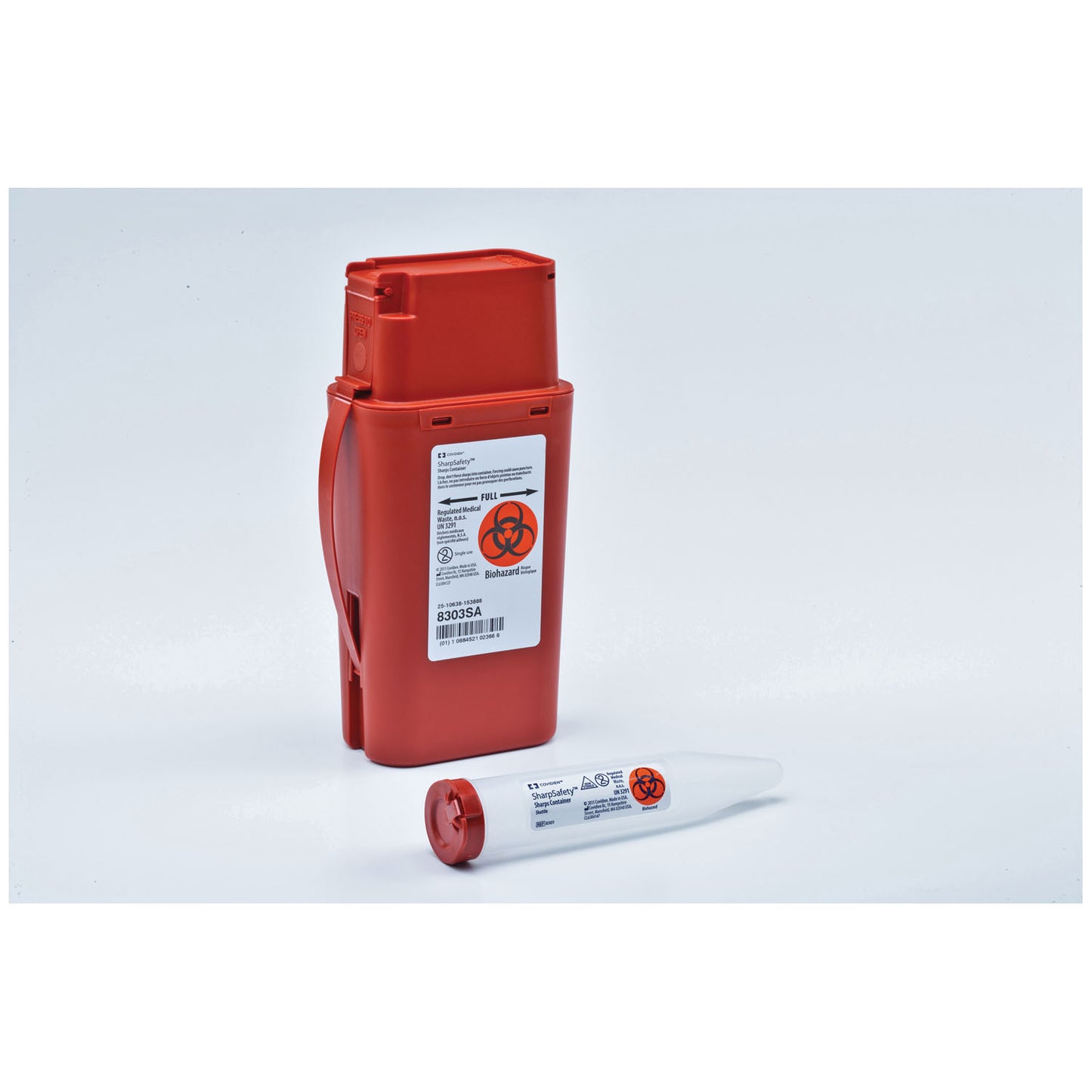 Transportable Flip Top Disposal Container, 1 Qt, Red, 8_"H x 2_"D x 4_" W, 20/cs (Continental US Only)