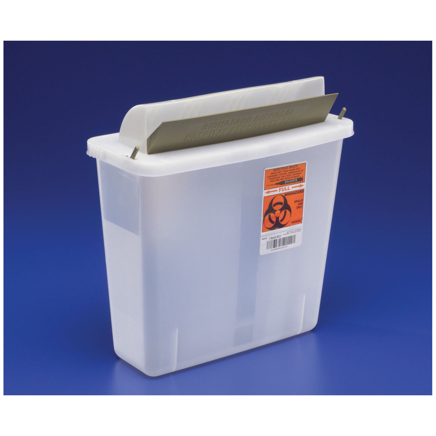 Sharps Container, Clear, Mailbox-Style Lid, 5 Qt, 11"H x 4_"D x 10_"W, 20/cs (25 cs/plt) (Continental US Only)