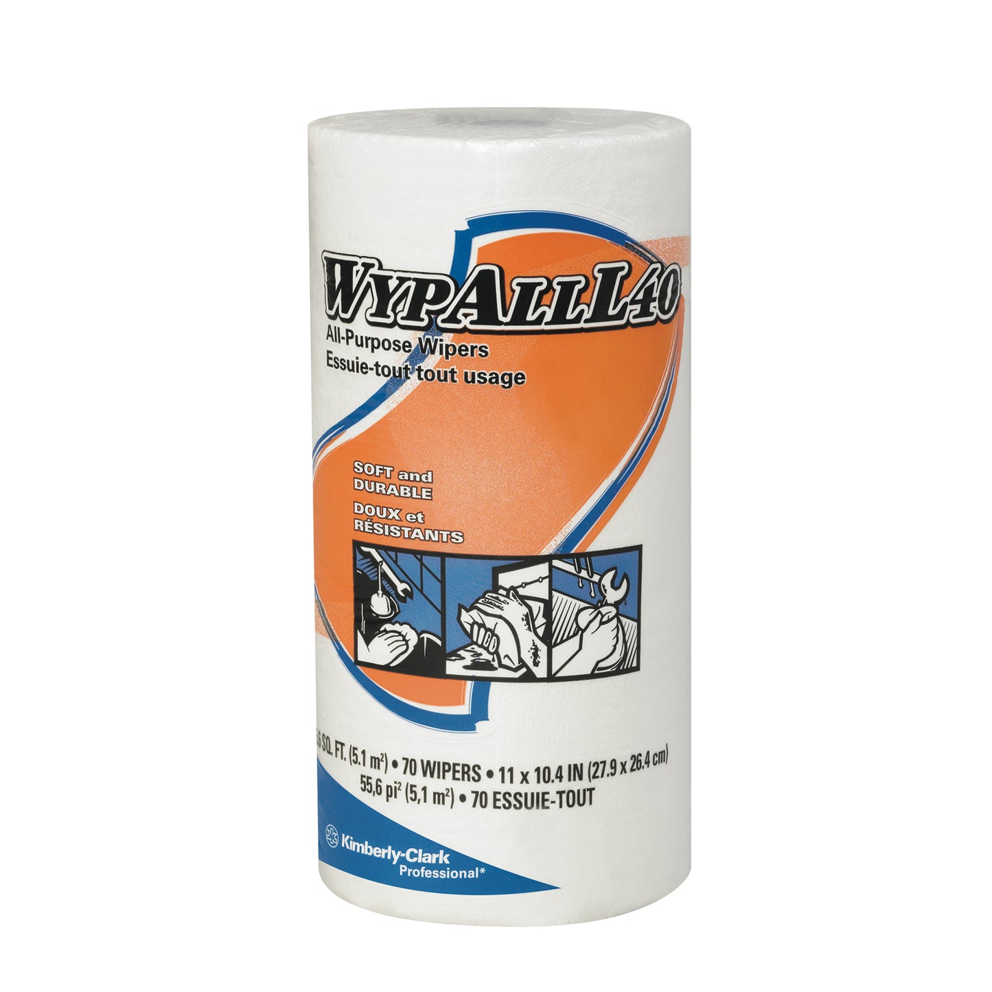 WYPALL L40, White, 11" x 10.4", 70/roll, 24 rl/cs (Products cannot be sold on Amazon.com or any other 3rd party site) (US Only)