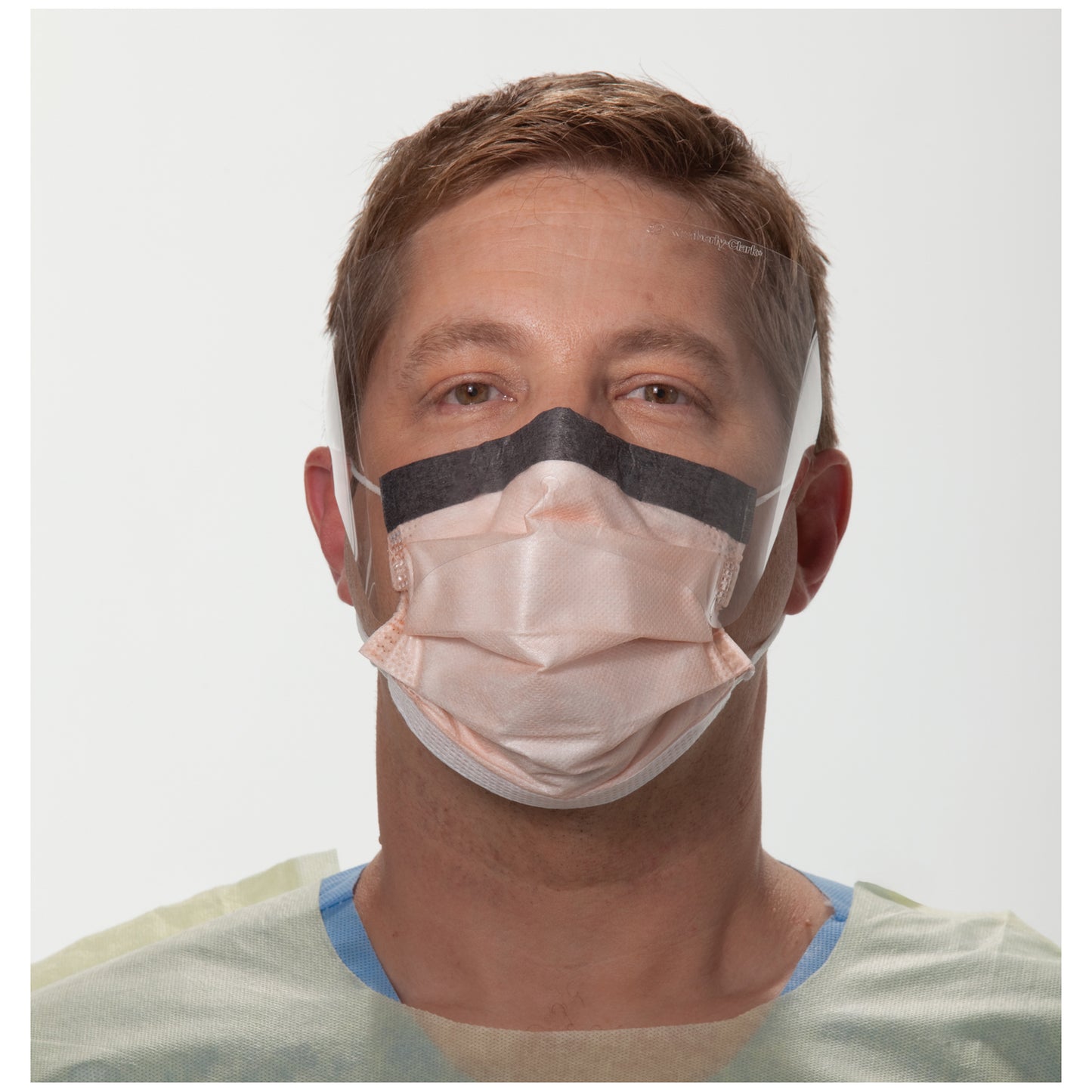 Surgical Mask, Wraparound Visor, Fog-Free, Earloop, Orange, 25/bx, 4 bx/cs (US Only)