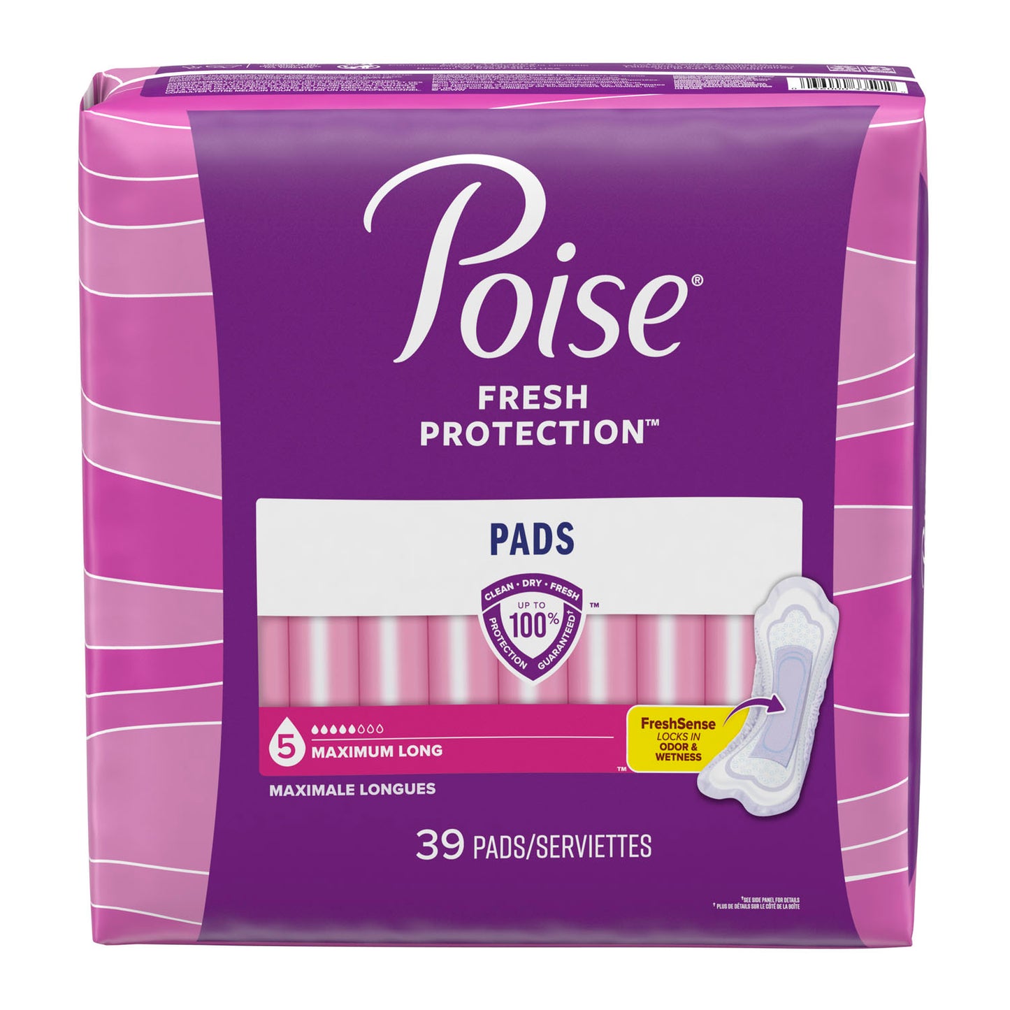 Poise Pads, Maximum, Long, 39/pk, 2 pk/cs (64 cs/plt)