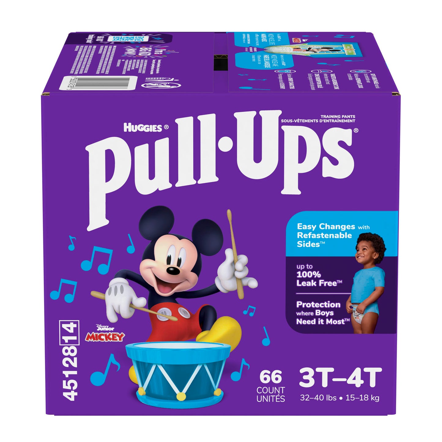 Training Pants, 3T-4T, Boys Giga Pack, 66/pk, 1 pk/cs