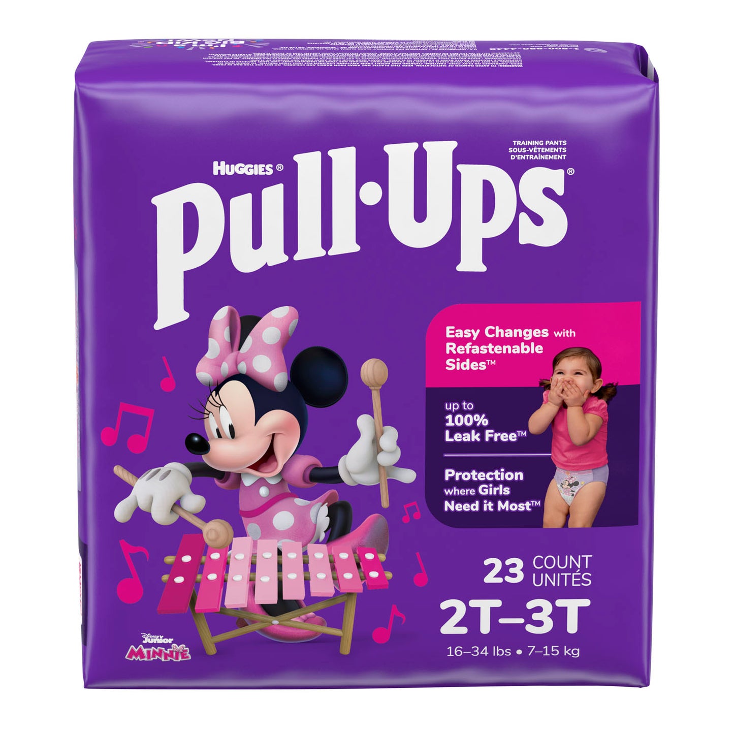 Training Pants, 2T-3T, Girls Jumbo Pack, 23/pk, 4 pk/cs