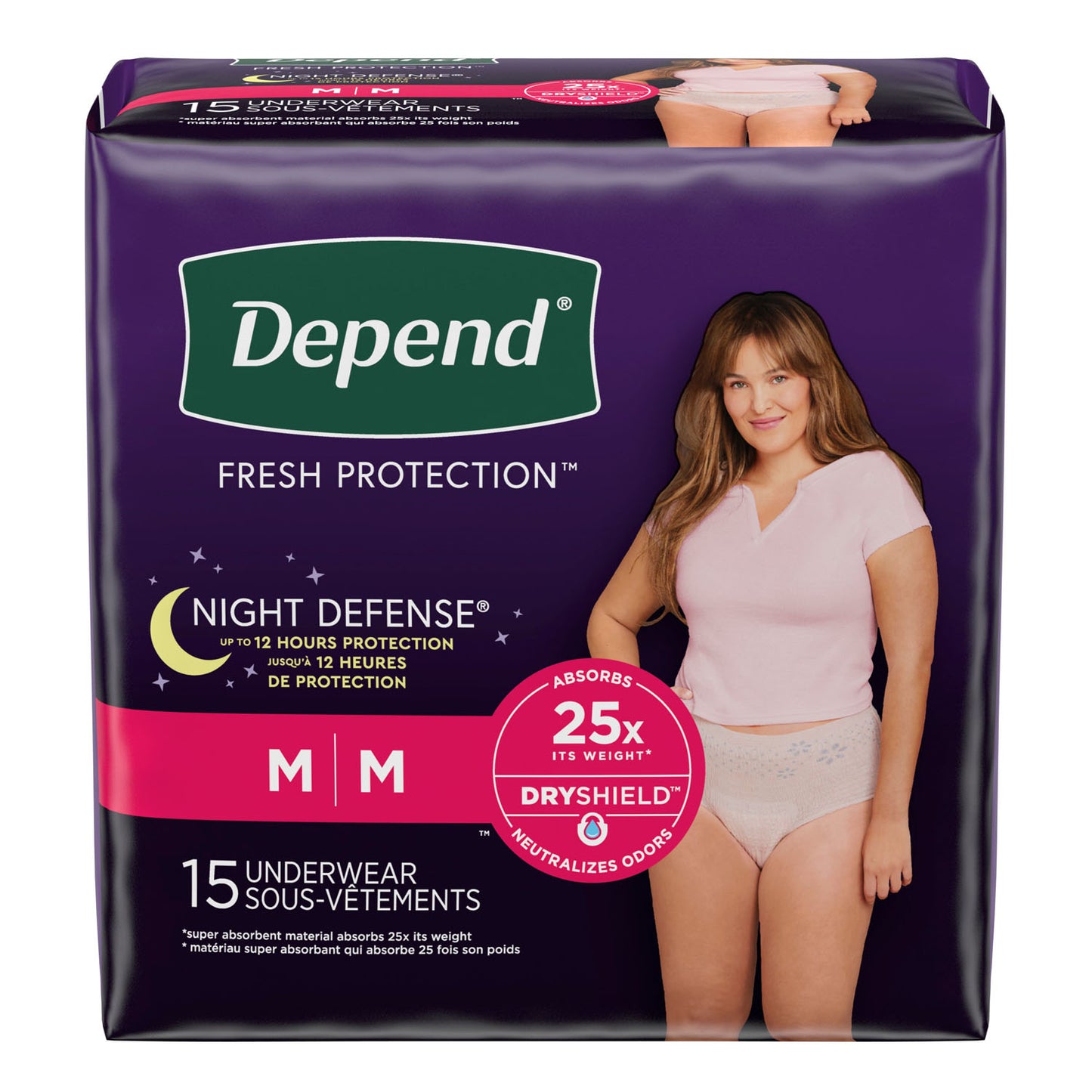 Underwear, Overnight, Medium, Women, 15/pk, 4 pk/cs