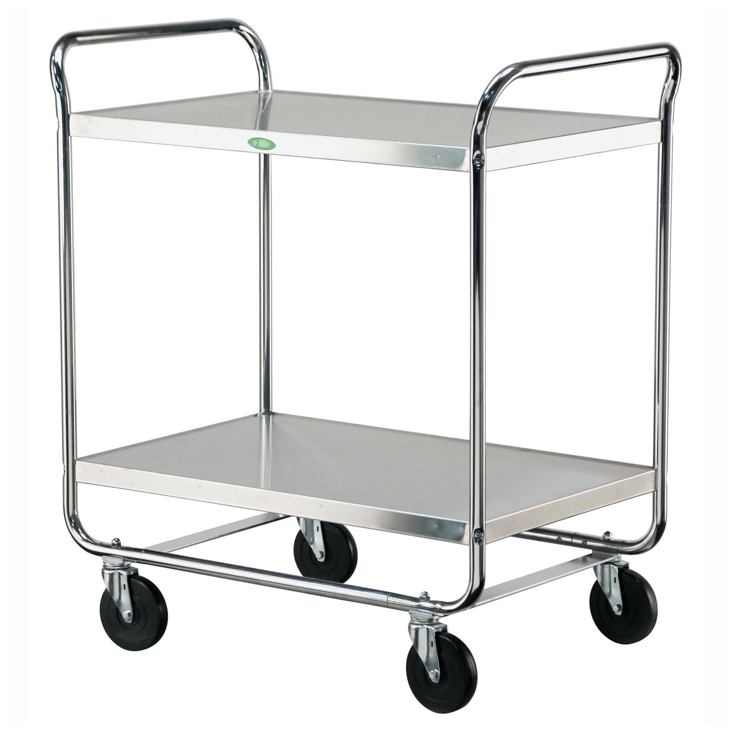 Medium Duty Cart, 2 Shelves, 23"W x 36"L x 40 1/8"H, 500 lb Capacity, 5" Swivel Casters, Chrome Plated Legs/ Frame, 21" x 33" Shelf, 21_" Clearance (DROP SHIP ONLY)