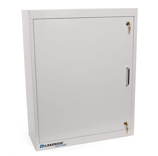 Narcotics Cabinet, Single Door, Double Lock, Handle, 3 Adjustable Shelves, 24" x 10" x 30", Beige (DROP SHIP ONLY)