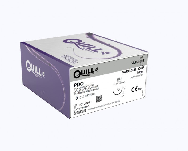 PDO Suture, Diamond Point, Size 0, 30cm, 18mm, 3/8 Circle, 12/bx