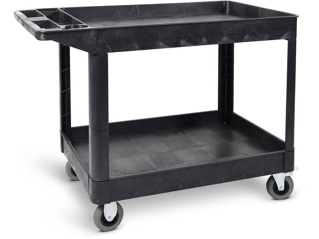 Tub Cart, 2 Shelves, Extra Large, Black, 46"W x 27"D x 9"H(DROP SHIP ONLY)