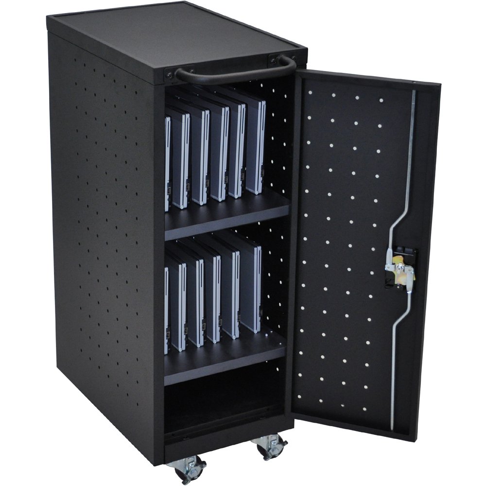 12-Laptop/Chromebook Compact Charging Cart, 14 W x 21.15 D x 39.625 H, 10ft Cord (DROP SHIP ONLY)