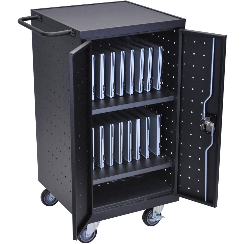 18-Laptop/Chromebook Compact Charging Cart, 14 W x 21.15 D x 39.625 H, 10ft Cord (DROP SHIP ONLY)