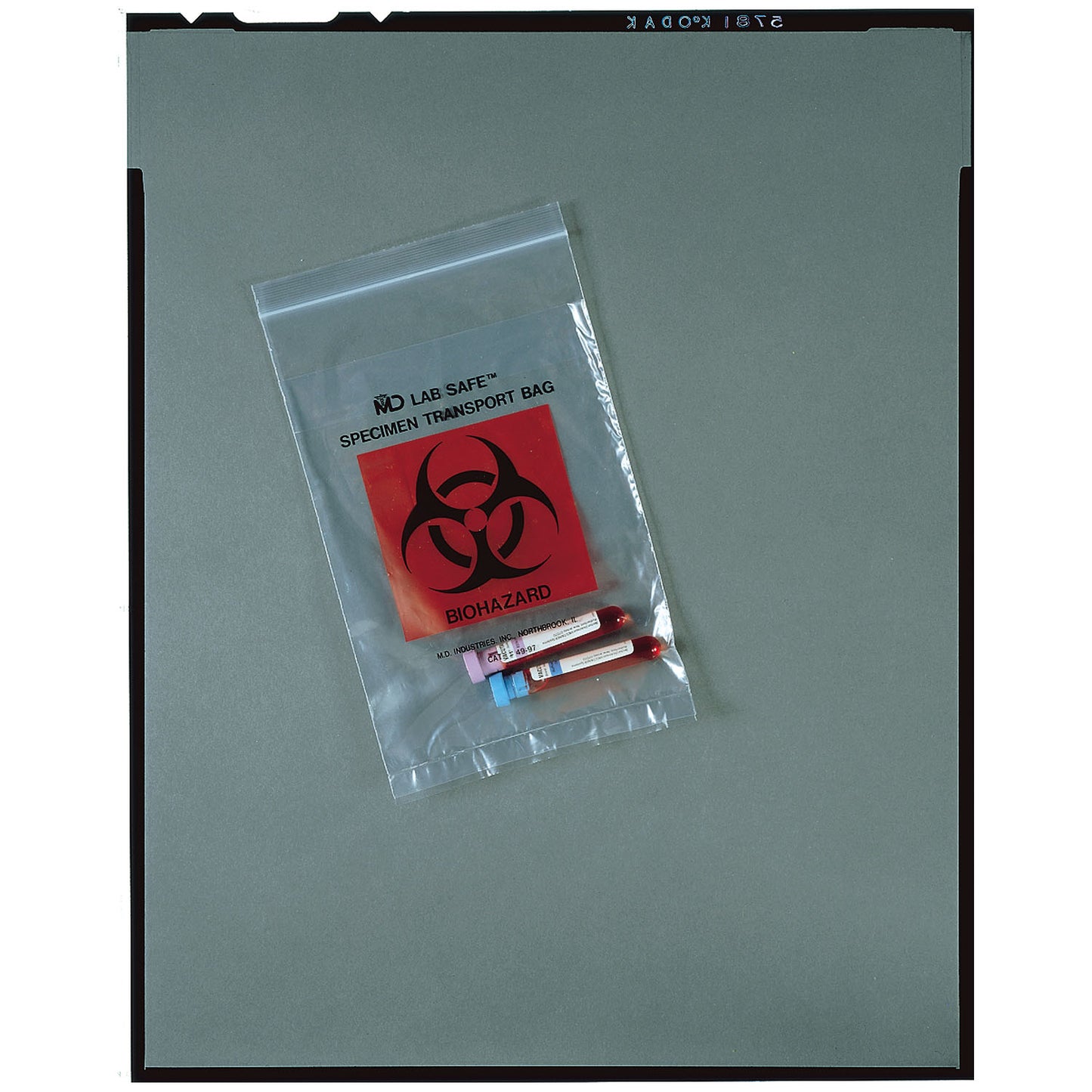 Collection Bag, 8" x 8", Zip Closure, Biohazard Black/ Red Print, 1000/cs
