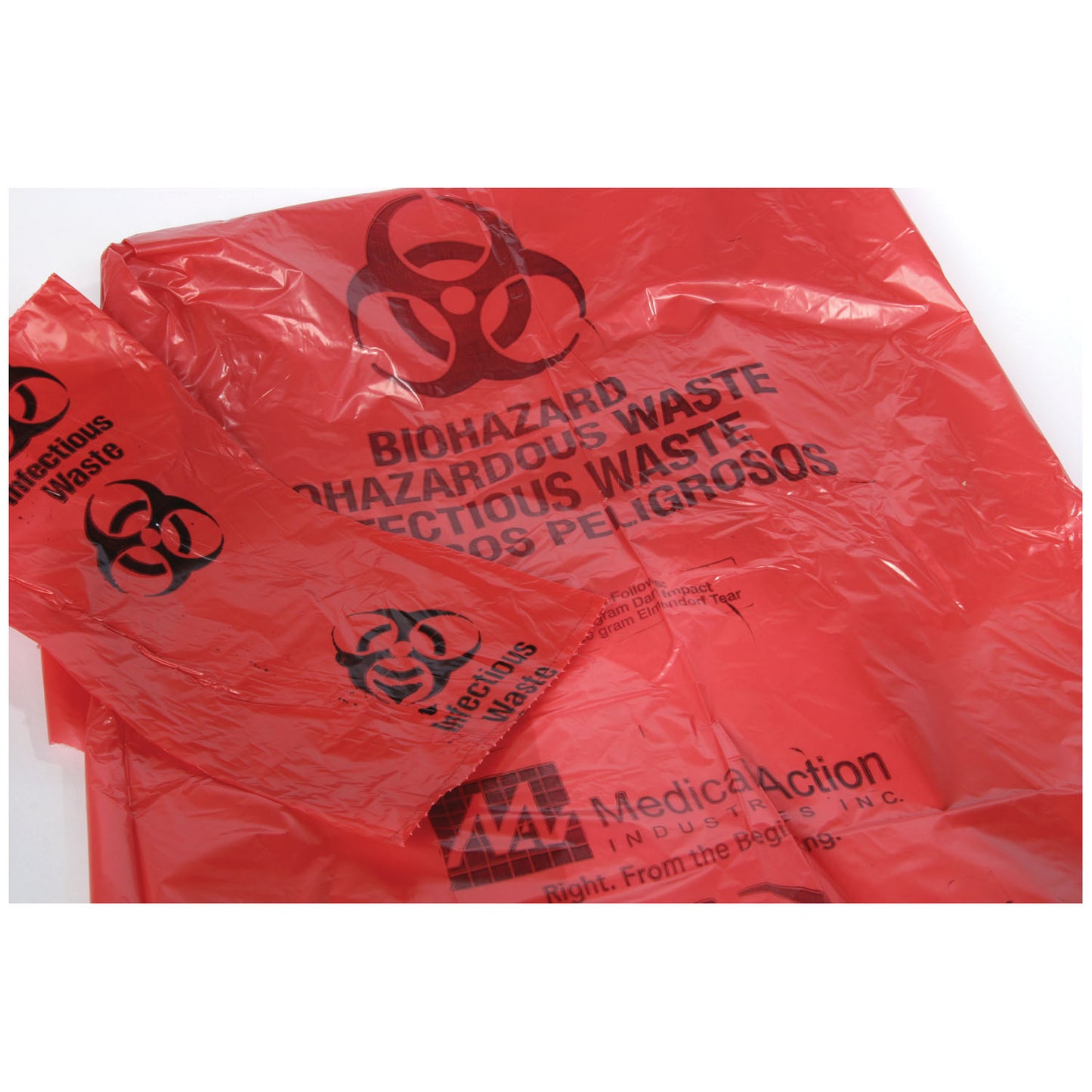 Hamper Bags, 11" x 14_", 1.25 mil, Red, "Biohazardous Waste", 20/rl, 10 rl/cs (120 cs/plt)