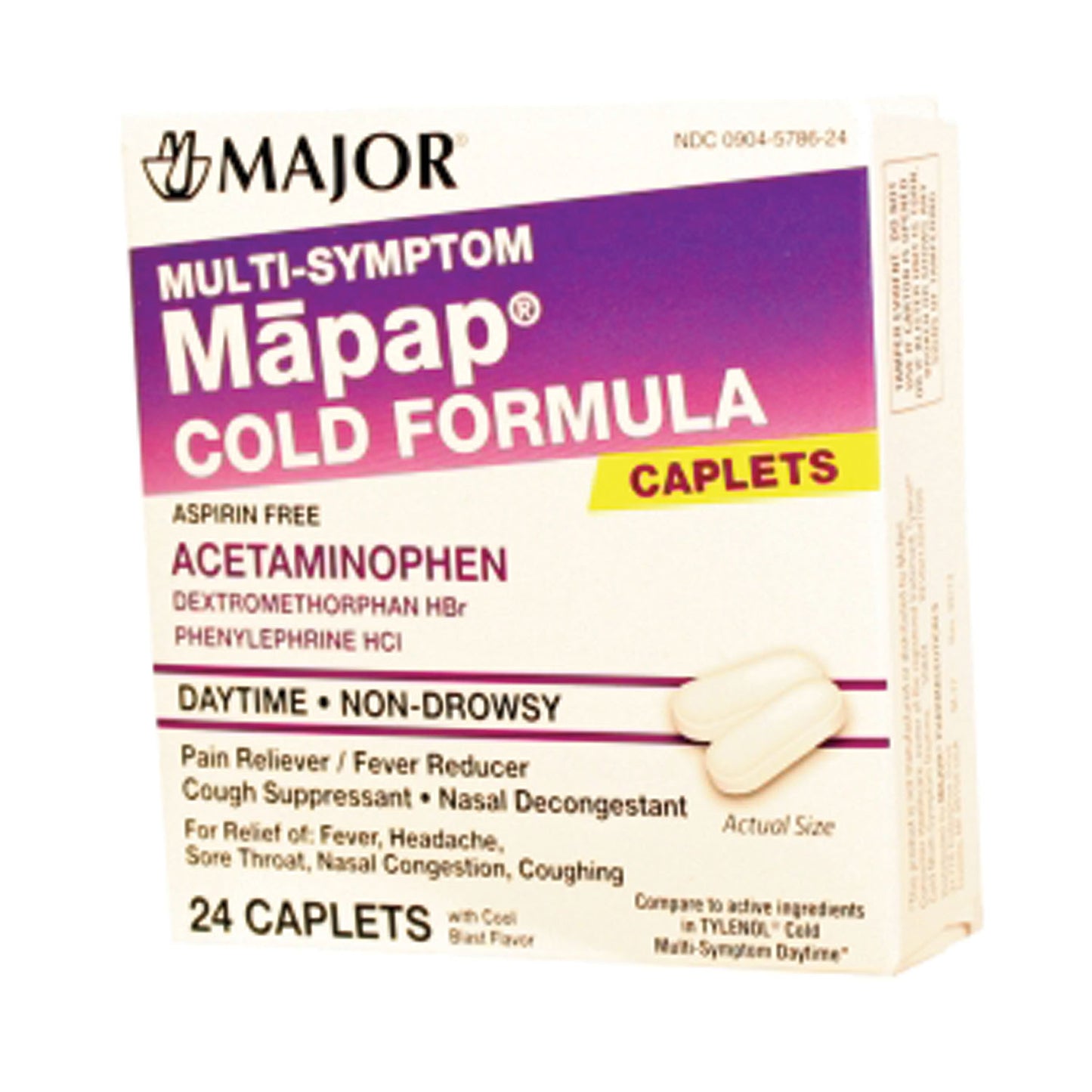 Mapap, Cold Multi-Symptom, 24s, Compare to Tylenol Multi-Sympton, NDC# 00904-5786-24 (US Only)