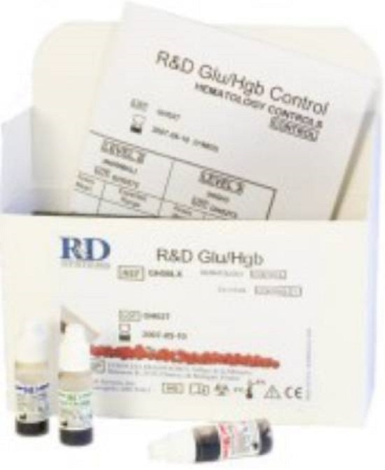 Glu/Hgb Dual Control Starter Kit, 1 vial of each Level, 1.5mL/vial, 3 vials/bx (Perishable, Must Be Refrigerated, Non-Returnable) (DROP SHIP ONLY) (Item manufactured & shipped per quarter which can cause short-dating see vendor detail page for more information) (Item is Non-Refundable & Non-Returnable)