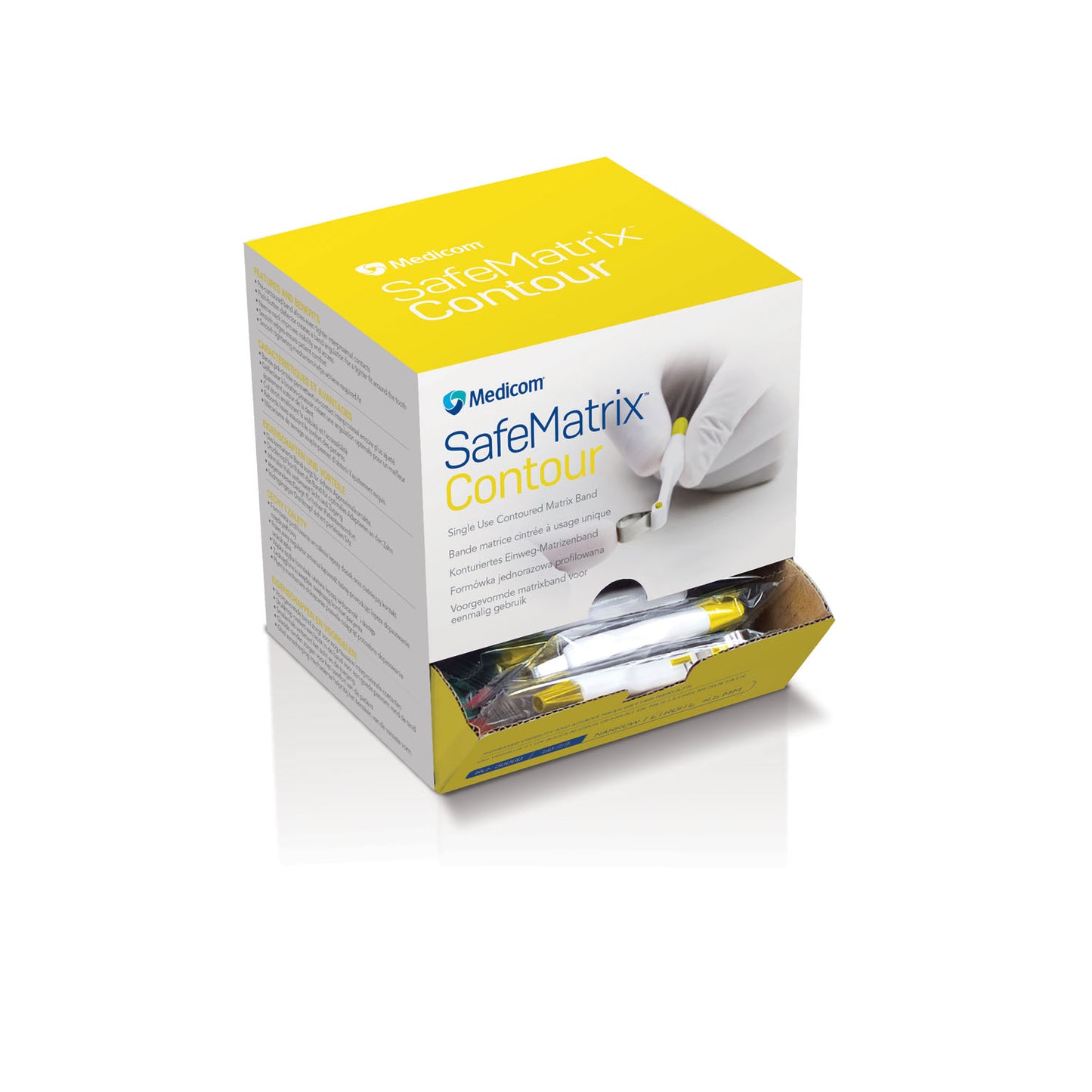 Matrix Band, Disposable, Contour Narrow, 4.5mm, Yellow, 50 bands/bx