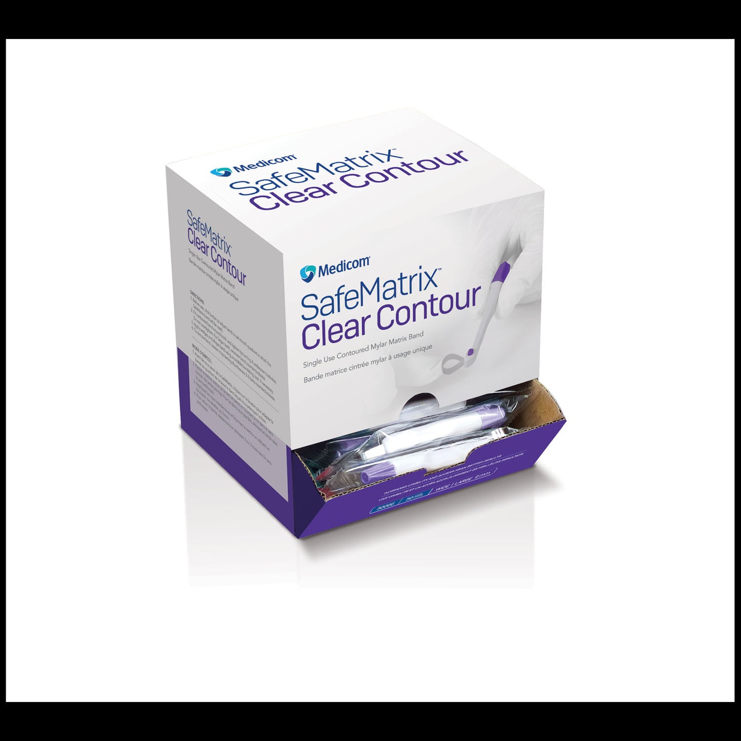Clear Contour Single-use Matrix Band. Wide, 6mm, Purple, 50 bands/bx (Not Available for sale into Canada)