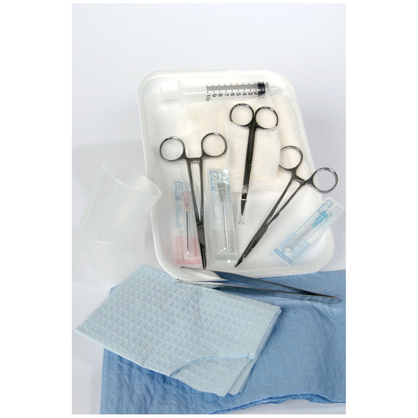 Laceration Tray, Mirror Finish Instruments & Paper Towel/ Drape, 20/cs