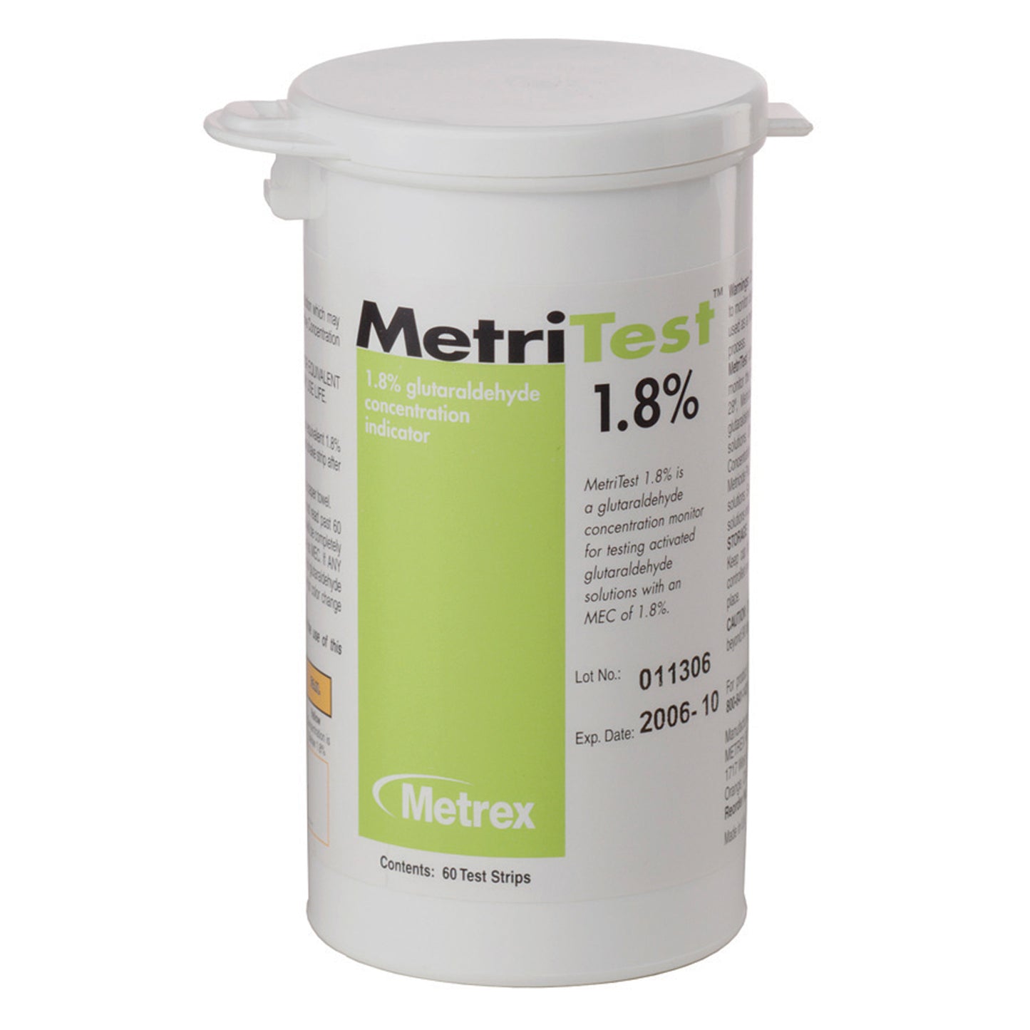 MetriTest 1.8, For 28 Day Use Life, 60 strips/bottle, 2 btl/cs (US Only)