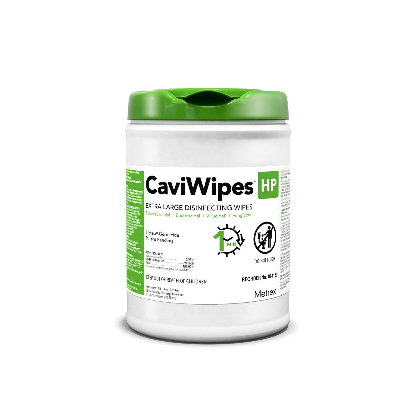 CaviWipes HP XL, 9" x 12", 65 Wipes per Canister, 12 can/cs (US Only)