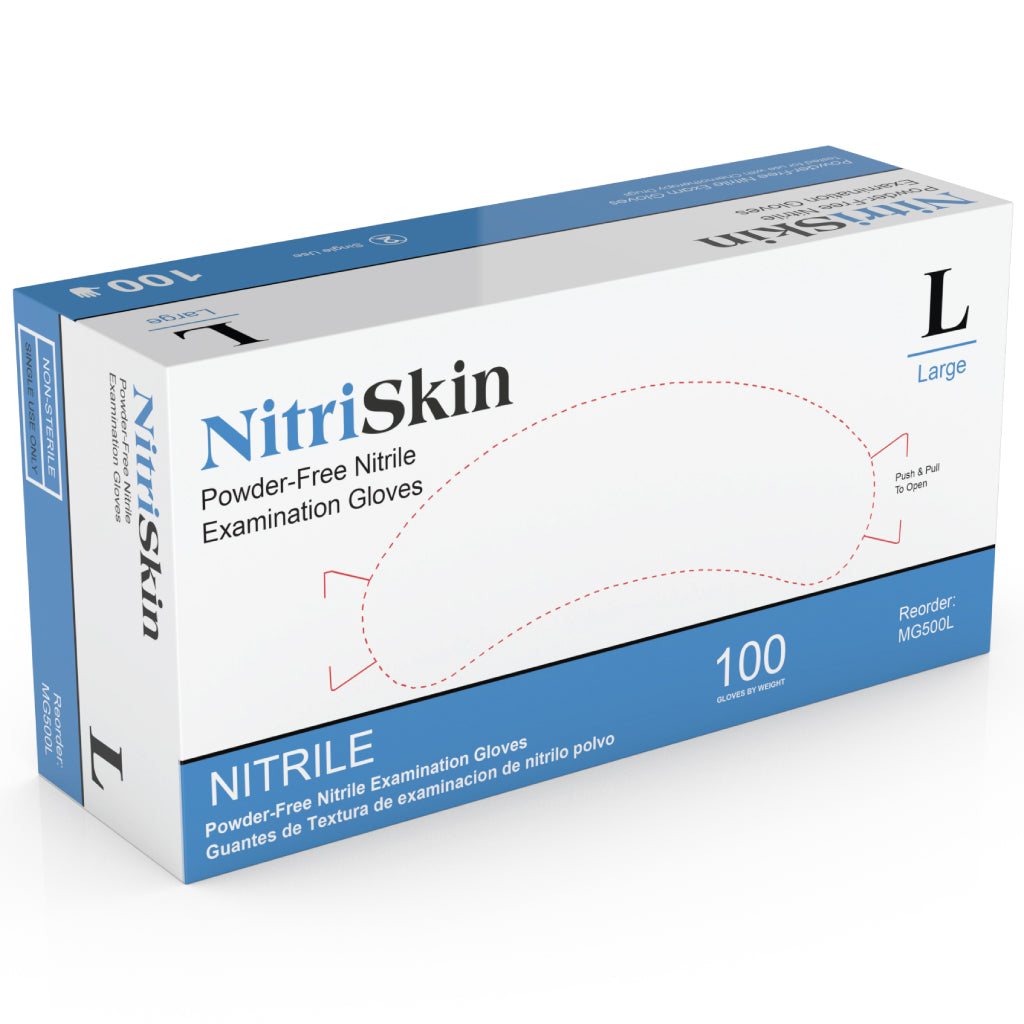 Exam Glove, Nitrile, Large, Powder-Free, 5ml Chemo & Fentayl Tested, Blue, 100/bx, 10 bx/cs